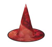 LRHCNZDCP Lot de 3 chapeaux de sorcière d'Halloween en forme de cœur avec imprimé floral pour femmes et hommes, fêtes festives, cosplay, accessoires d'Halloween