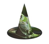LRHCNZDCP Lot de 3 chapeaux de sorcière d'Halloween imprimés lézard vert pour femmes et hommes, fêtes festives, cosplay, accessoires d'Halloween