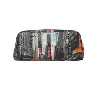 LRHCNZDCP Love from New York Trousse à crayons en cuir avec fermeture éclair dorée pour adolescents, filles, garçons, hommes, femmes, Argenté., One Size, Cartable
