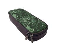 LRHCNZDCP Love from New York Trousse à crayons en cuir avec imprimé mignon pour l'école, le bureau, l'université, pour adultes, garçons et filles, Motif floral vert chasseur, Taille unique, Cartable