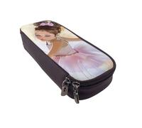 LRHCNZDCP Love from New York Trousse à crayons en cuir avec imprimé mignon pour l'école, le bureau, l'université, pour adultes, garçons et filles, Petite ballerine dansante, Taille unique, Cartable