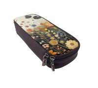 LRHCNZDCP Love from New York Trousse à crayons en cuir avec imprimé mignon pour l'école, le bureau, l'université, pour adultes, garçons et filles, Poule papillon volant parmi les fleurs, Taille unique