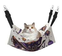 LRHCNZDCP Magic Witch Witchcraft Lit hamac pour chat avec imprimé de dessin bohème doux double couche à suspendre pour petit animal de compagnie, taille M