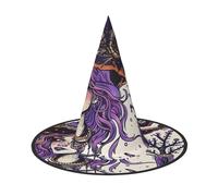 LRHCNZDCP Magic Witchcraft Lot de 2 chapeaux de sorcière bohème imprimés pour femmes et hommes pour fêtes festives, cosplay, accessoires d'Halloween