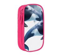 LRHCNZDCP Orca Killer Whale Trousse à crayons avec imprimé orque, jolie trousse à crayons pour l'école et le bureau, noir, rose, Taille unique, Cartable