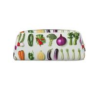 LRHCNZDCP Présentation de divers légumes imprimés trousse à crayons en cuir trousse à crayons trousse de maquillage avec fermeture éclair dorée pour adolescents, filles, garçons, hommes et femmes
