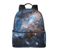 LRHCNZDCP Sac à dos élégant et léger avec imprimé drapeaux américains et brésiliens pour enfants, garçons et filles, Univers Galaxy Space, taille unique