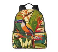 LRHCNZDCP Sac à dos élégant et léger en noix de coco avec imprimé hamac coucher de soleil pour enfants, garçons et filles, Oiseau du Paradis tropical, One Size, Sac à dos daypack