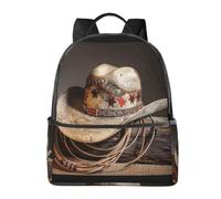 LRHCNZDCP Sac à dos élégant et léger pour enfants, garçons et filles avec chaises de palmier, motif bateau, sac à dos d'école, sac à dos pour ordinateur portable, American West Rodeo Chapeau, One Size