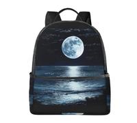 LRHCNZDCP Sac à dos élégant et léger pour enfants, garçons et filles avec imprimé biscuits en pain d'épice, Pleine lune dans la nuit, One Size, Sac à dos daypack
