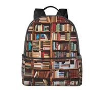 LRHCNZDCP Sac d'école imprimé chat mignon sac à dos pour ordinateur portable sac à dos élégant léger sac à dos de voyage pour enfants garçons filles, Bibliothèque à livres, One Size, Sac à dos daypack