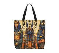 LRHCNZDCP Sac fourre-tout réutilisable à motif de bulles de bière pour femme, sac à bandoulière imperméable, sac d'épicerie léger pour le shopping, les voyages et un usage quotidien, Série Égypte