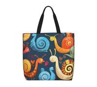 LRHCNZDCP Sac fourre-tout réutilisable pour femme avec imprimé flamant rose, sac à bandoulière léger, sac d'épicerie pour le shopping, les voyages et un usage quotidien, Joli escargot., Taille unique