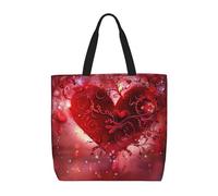 LRHCNZDCP Sac fourre-tout réutilisable pour femme avec motif paysage de coquillages sur la plage, sac à bandoulière léger, sac d'épicerie pour le shopping, les voyages et un usage quotidien, Cœur