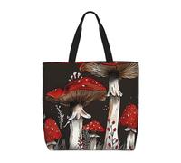 LRHCNZDCP Sac fourre-tout réutilisable pour femme, imperméable, léger, pour le shopping, les voyages et un usage quotidien Rouge, Champignons rouges 1, Taille unique