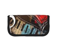LRHCNZDCP Treble Love and Music Trousse à crayons en toile avec fermeture éclair, Noir , Taille unique, Cartable