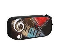 LRHCNZDCP Treble Trousse à crayons imprimée Love and Music - Jolie trousse à crayons - Pour l'école et le bureau - Noir, Noir , Taille unique, Cartable