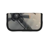 LRHCNZDCP Trousse à crayons avec fermeture éclair Motif avion de la Seconde Guerre mondiale, Noir , Taille unique, Cartable