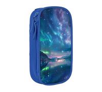 LRHCNZDCP Trousse à crayons avec imprimé aurores boréales du Nord - Noire - Jolie trousse à crayons - Pour l'école et le bureau, bleu, Taille unique, Cartable