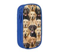 LRHCNZDCP Trousse à crayons avec imprimé chiens labrador retriever, jolie trousse à crayons pour l'école et le bureau, noir, bleu, Taille unique, Cartable