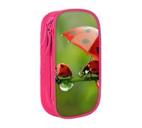 LRHCNZDCP Trousse à crayons avec imprimé coccinelle amusante - Noire - Jolie trousse à crayons - Pour l'école et le bureau, rose, Taille unique, Cartable