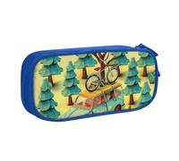 LRHCNZDCP Trousse à crayons avec imprimé de voiture de dessin animé pour l'école, le bureau, noir, bleu, Taille unique, Cartable