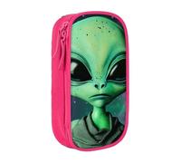 LRHCNZDCP Trousse à crayons avec imprimé extraterrestre vert, jolie trousse à crayons pour l'école, le bureau, noir, rose, Taille unique, Cartable