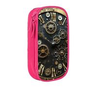 LRHCNZDCP Trousse à crayons avec imprimé Gears Clock Bronze Century - Jolie trousse à crayons pour l'école et le bureau - Noir, rose, Taille unique, Cartable