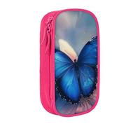 LRHCNZDCP Trousse à crayons avec imprimé papillon bleu, jolie trousse à crayons pour l'école, le bureau, noir, rose, Taille unique, Cartable