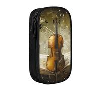 LRHCNZDCP Trousse à crayons avec imprimé papillon et violoncelle - Noire - Jolie trousse à crayons - Pour l'école et le bureau, Noir , Taille unique, Cartable