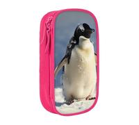 LRHCNZDCP Trousse à crayons avec imprimé pingouin mignon - Noir - Pour l'école et le bureau, rose, Taille unique, Cartable