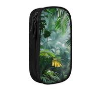 LRHCNZDCP Trousse à crayons avec imprimé scène de jungle tropicale - Noire - Jolie trousse à crayons - Pour l'école et le bureau, Noir , Taille unique, Cartable