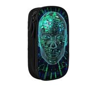 LRHCNZDCP Trousse à crayons avec intelligence artificielle, motif cerveau, jolie trousse à crayons pour l'école, le bureau, noir, Noir , Taille unique, Cartable