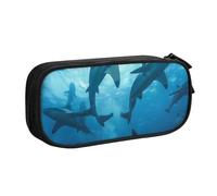 LRHCNZDCP Trousse à crayons avec motif requins marteaux, jolie trousse à crayons pour l'école, le bureau, noir, Noir , Taille unique, Cartable