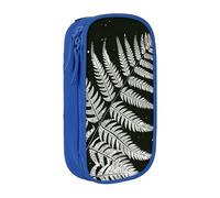 LRHCNZDCP Trousse à crayons avec silhouette de fougère et feuille de fougère naturelle, jolie trousse à crayons pour l'école, le bureau, noir, bleu, Taille unique, Cartable