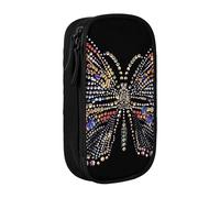 LRHCNZDCP Trousse à crayons avec strass et papillons - Noir - Jolie trousse à crayons - Pour l'école et le bureau, Noir , Taille unique, Cartable