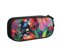 LRHCNZDCP Trousse à crayons colorée avec motif coccinelle - Jolie trousse à crayons - Pour l'école et le bureau - Noir, Noir , Taille unique, Cartable