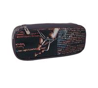 LRHCNZDCP Trousse à crayons en cuir avec code de programmation imprimé de grande capacité pour l'école, le bureau, l'université, adultes, garçons et filles, Code de programmation du programmateur