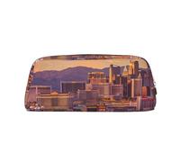 LRHCNZDCP Trousse à crayons en cuir avec fermeture éclair dorée - Motif coucher de soleil de Las Vegas - Pour adolescentes, garçons, hommes et femmes, doré, One Size, Cartable