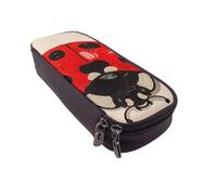 LRHCNZDCP Trousse à crayons en cuir avec imprimé coccinelle pour l'école, le bureau, l'université, pour adultes, garçons et filles, Noir , Taille unique, Cartable