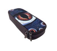 LRHCNZDCP Trousse à crayons en cuir avec imprimé denim bleu dégradé pour l'école, le bureau, l'université, pour adultes, garçons et filles, Mauvais yeux., Taille unique, Cartable