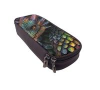 LRHCNZDCP Trousse à crayons en cuir avec imprimé écailles de dragon pour l'école, le bureau, l'université, pour adultes, garçons et filles, Noir , Taille unique, Cartable