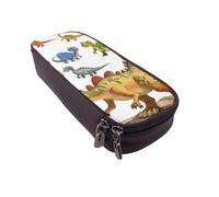 LRHCNZDCP Trousse à crayons en cuir avec imprimé marbre coloré pour l'école, le bureau, l'université, pour adultes, garçons et filles, Images de dinosaures., Taille unique, Cartable