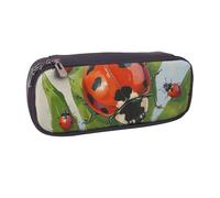 LRHCNZDCP Trousse à crayons en cuir avec imprimé tête de mort mexicaine de grande capacité pour l'école, le bureau, l'université, adultes, garçons et filles, coccinelle, Taille unique, Cartable