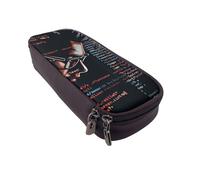 LRHCNZDCP Trousse à crayons en cuir avec motif drapeau arc-en-ciel pour l'école, le bureau, l'université, pour adultes, garçons et filles, Code de programmation du programmateur, Taille unique