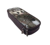 LRHCNZDCP Trousse à crayons en cuir avec motif drapeau arc-en-ciel pour l'école, le bureau, l'université, pour adultes, garçons et filles, Opossum in Snow, Taille unique, Cartable