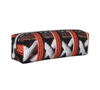 LRHCNZDCP Trousse à crayons en cuir imprimé avec lacets de football américain - Jolie trousse à crayons avec fermeture éclair pour l'école et le bureau, blanc, Taille unique, Cartable