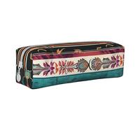 LRHCNZDCP Trousse à crayons en cuir imprimé cheval - Jolie trousse à crayons avec fermeture éclair pour l'école et le bureau, blanc, Taille unique, Cartable