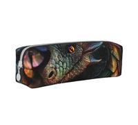 LRHCNZDCP Trousse à crayons en cuir imprimé écailles de dragon - Jolie trousse à crayons avec fermeture éclair pour l'école et le bureau, blanc, Taille unique, Cartable