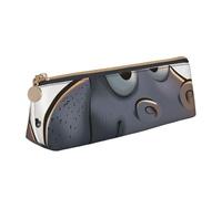 LRHCNZDCP Trousse à crayons en cuir imprimé hippopotame avec triangle et fermeture éclair pour l'école et le bureau, blanc, Taille unique, Cartable